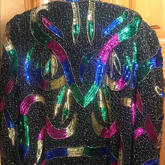 SCALA Vintage Sequined Jacket - Picture 2 of 3